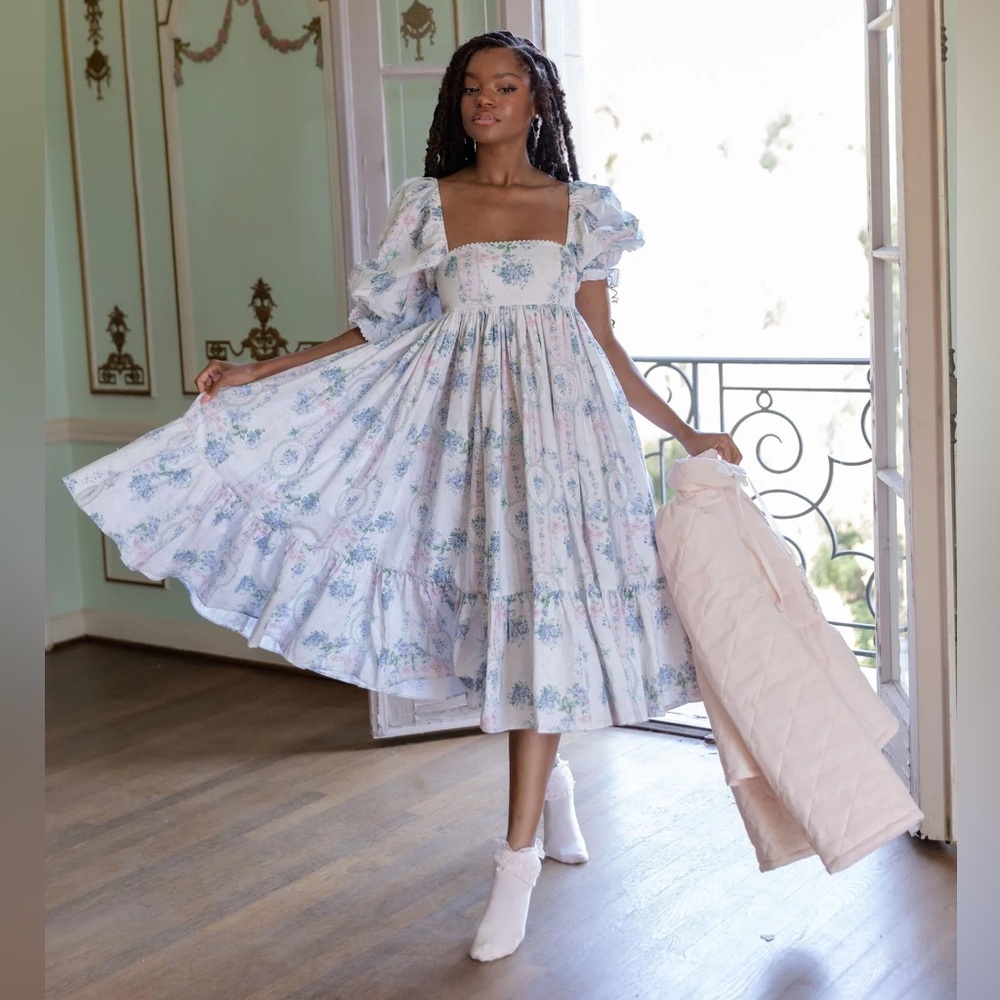 Selkie Belle Etoile Cotton French Puff Dress - Picture 3 of 5